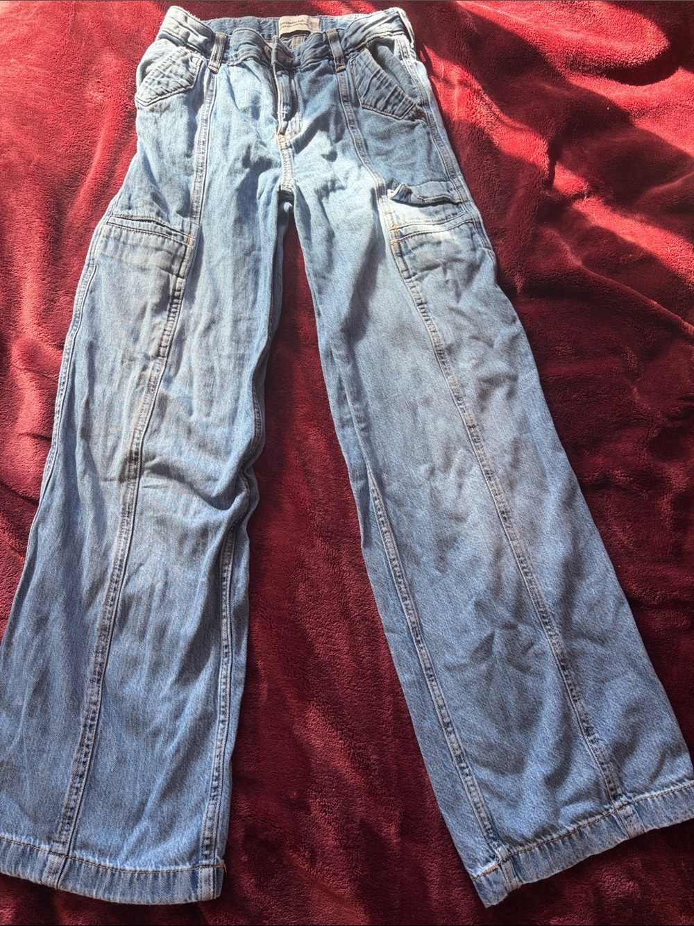 abercrombie kids Light Blue Relaxed Denim Pants